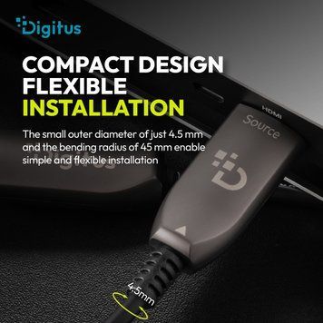 Digitus Кабель DIGITUS HDMI UHD 8K, AOC hybrid-fiber, type A M/M, 70м, чорний AK-330126-700-S фото