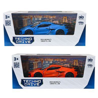 Автомодель - CHEVROLET CORVETTE Z06 2023 (оранжевый, светло-голубой) 250383W фото