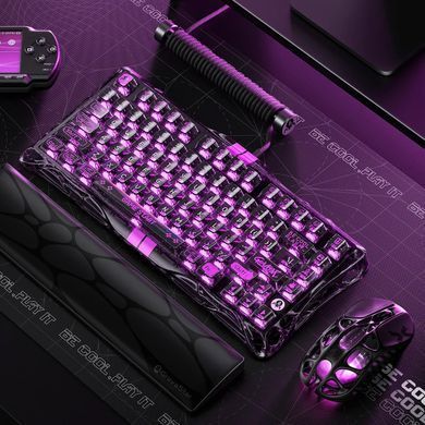 GravaStar Клавиатура механическая Mercury V75 Lite 75keys, Blackcore, USB-A, Transparent Black GSV75LITE_XTAL_BLK фото