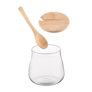 ARDESTO Банка для зберігання Midori Sugar 500мл, скло, бамбук, прозорий