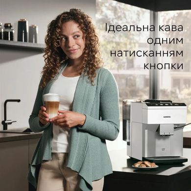 Siemens Кавомашина 1.9л, зерно + мелена, автомат.капучинатор, авторецептів - 10, білий TP515R02 фото