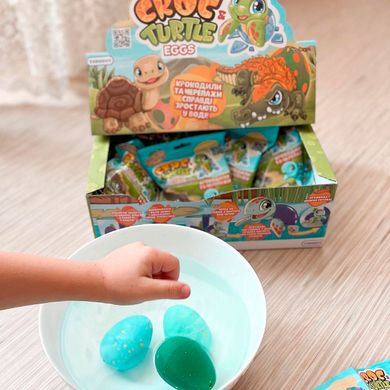 Іграшка, що зростає, в яйці «Croc & Turtle Eggs» - КРОКОДИЛИ ТА ЧЕРЕПАХИ (в диспл.) T070-2019 фото