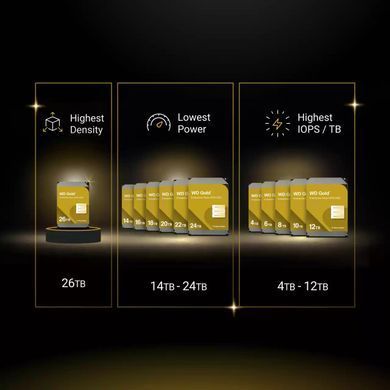 WD Жорсткий диск WD 24TB 3.5" 7200 512MB SATA Gold WD203KRYZ фото