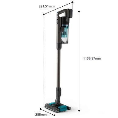 Philips Пилосос безпровідний Complete Series 8000, вологе прибирання, конт пил -0.6л, автон. робота до 80хв, чорно-блакитний XC8157/01 фото