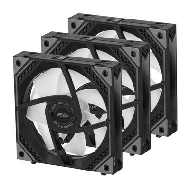 2E Gaming Комплект вентиляторов 2E GAMING Air Cool ACF120MB-ARGB, 3x120мм, 2000rpm, 4pin PWM +5VARGB, 20.5dBa, чёрный 2E-ACF120MB-ARGB фото