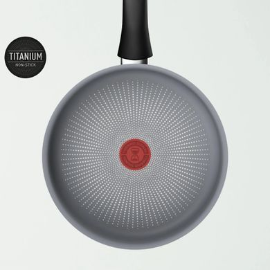 Tefal Сотейник Halo, 24см, з кришкою, алюміній, бакеліт, скло, сірий C3123253 фото