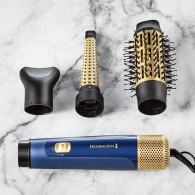 Remington Фен-щітка Sapphire Luxe , 1000Вт, 2 режими, іоніз-я, хол. обдув, кераміка, сапфіровий AS5805 фото