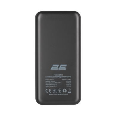 2E Портативное зарядное устройство 20000mAh, DC 5V, 2.1A, Type-C, MicroUSB, USB-А, black 2E-PB2004-BLACK фото