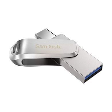 SanDisk Накопичувач 512GB USB 3.1 Type-A + Type-C Dual Drive Luxe Срібний SDDDC4-512G-G46 фото