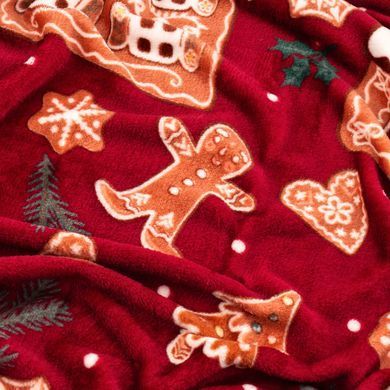 ARDESTO Плед Christmas Flannel 160х200см, 100% полиэстер, имбирные домики