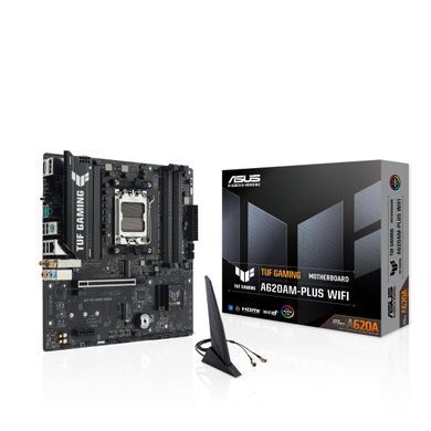 ASUS Материнcкая плата TUF GAMING A620AM-PLUS WIFI sAM5 A620 4xDDR5 HDMI DP WiFi BT mATX 90MB1MZ0-M0EAY0 фото