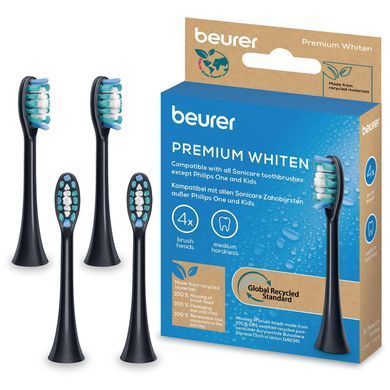 Beurer Beurer SC 30/50 Premium Whiten toothbrush heads, for whitening, 4 pcs in a set, black SC_30/50_PW_4 фото