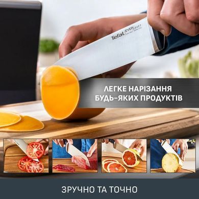 Tefal Кухонний ніж шеф-кухаря Tefal EverSharp, 2предмети, 16.5см, нержавіюча сталь, бакеліт, чорний K297S244 фото