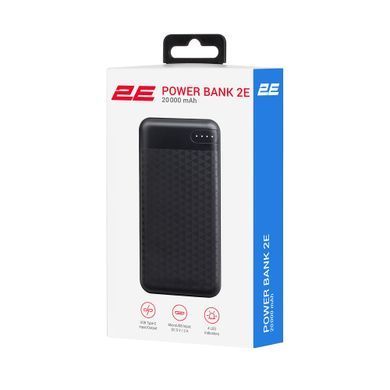 2E Портативное зарядное устройство 20000mAh, DC 5V, 2.1A, Type-C, MicroUSB, USB-А, black 2E-PB2004-BLACK фото