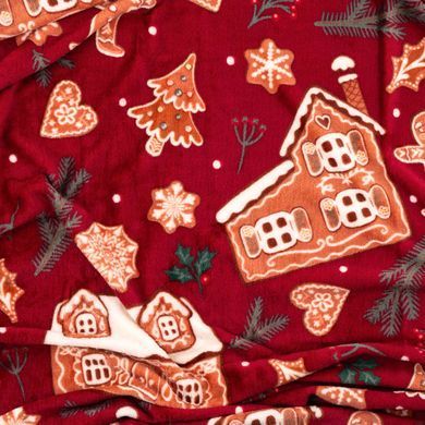 ARDESTO Плед Christmas Flannel 160х200см, 100% полиэстер, имбирные домики