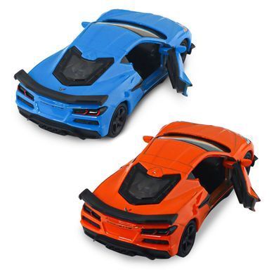 Автомодель - CHEVROLET CORVETTE Z06 2023 (оранжевый, светло-голубой) 250383W фото