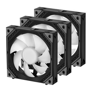 2E Gaming Комплект вентиляторов 2E GAMING Air Cool ACF120MB-ARGB, 3x120мм, 2000rpm, 4pin PWM +5VARGB, 20.5dBa, чёрный 2E-ACF120MB-ARGB фото