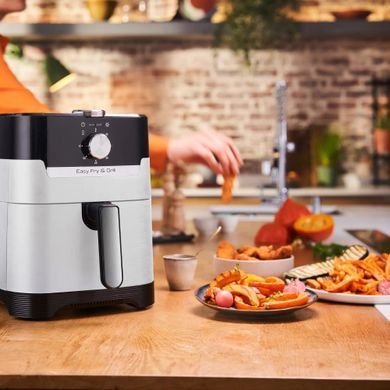 Tefal Мультипіч EasyFry&Grill, 1550Вт, чаша-4.2л, механическое управл, до 200&deg;C, пластик, черный-светло-серый EY501A10 фото