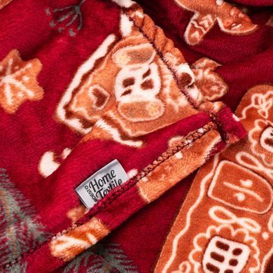 ARDESTO Плед Christmas Flannel 160х200см, 100% полиэстер, имбирные домики