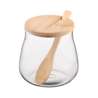 ARDESTO Банка для зберігання Midori Sugar 500мл, скло, бамбук, прозорий