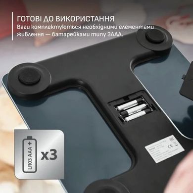 Tefal Ваги Tefal підлогові Goodvibes Life+, 180кг, Bluetooth, AAAx3 в комплекті, скло, синій BM9720F0 фото