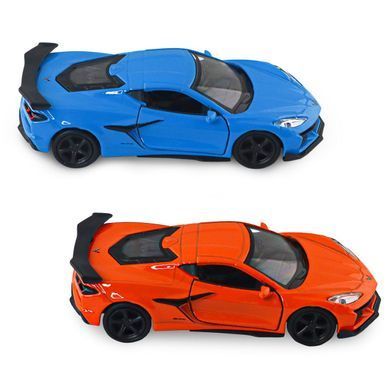 Автомодель - CHEVROLET CORVETTE Z06 2023 (оранжевый, светло-голубой) 250383W фото