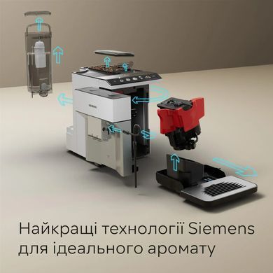 Siemens Кавомашина 1.9л, зерно + мелена, автомат.капучинатор, авторецептів - 10, білий TP515R02 фото