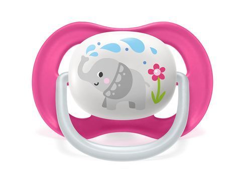 AVENT Пустышка ортодонтическая Ultra Air Animal для девочек 6-18 мес 2шт SCF080/08 фото