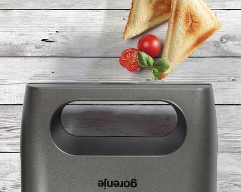 Gorenje Міні-гриль Gorenje 700Вт, алюміній, 1 пластина-гриль , корпус-пластик+метал, сірий SM703GCG фото