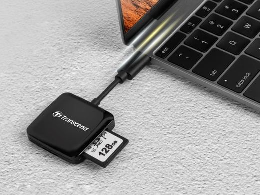 Кардрідер Transcend USB 3.2 Gen 1 Type-C SD/microSD Black TS-RDC3 фото