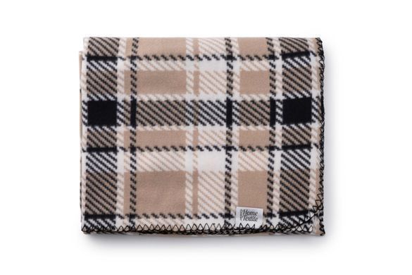ARDESTO Плед Fleece, 130x160 см, 100% поліестер, клітинка коричнева