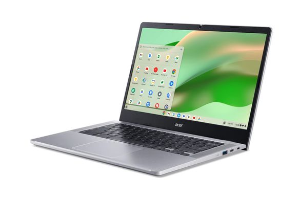 Acer Ноутбук Chromebook CB314-4H 14" FHD IPS, Intel C N100, 8GB, F128GB, UMA, ChromeOS, сріблястий NX.KNBEU.001 фото