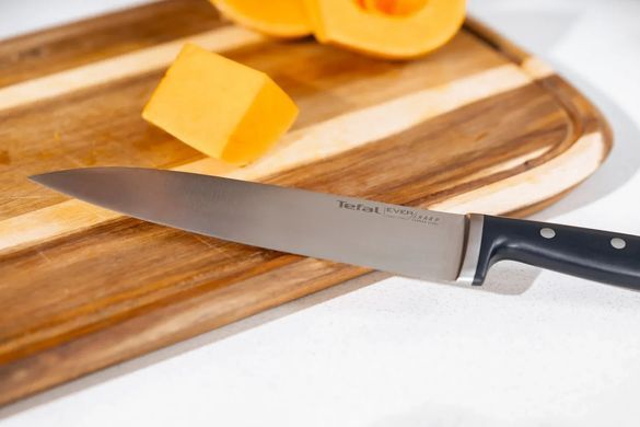 Tefal Кухонний ніж шеф-кухаря Tefal EverSharp, 2предмети, 16.5см, нержавіюча сталь, бакеліт, чорний K297S244 фото
