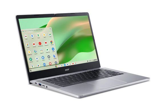 Acer Ноутбук Chromebook CB314-4H 14" FHD IPS, Intel C N100, 8GB, F128GB, UMA, ChromeOS, сріблястий NX.KNBEU.001 фото