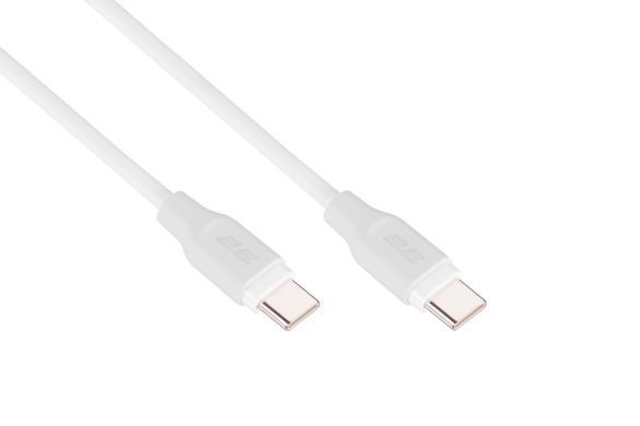 2E Кабель USB-C - USB-C Glow 60W 1m White 2E-CCCC-WH фото