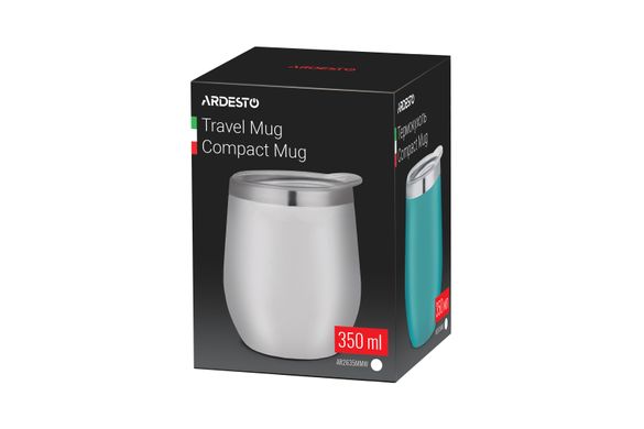 ARDESTO Термокухоль Compact Mug 350 мл, білий, нержавіюча сталь AR2635MMW фото