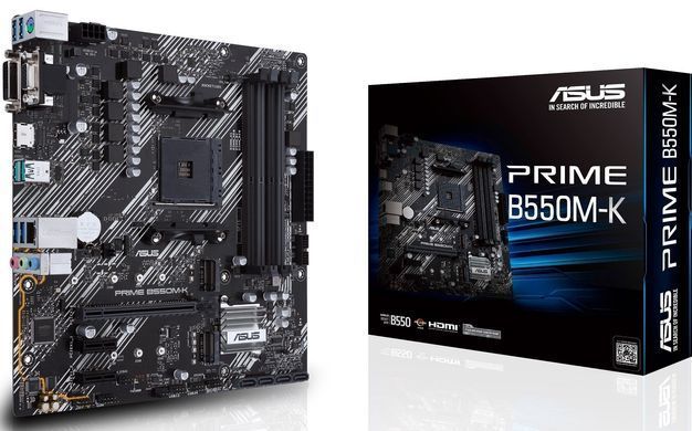 ASUS Материнcька плата PRIME B550M-K sAM4 B550 4xDDR4 M.2 HDMI DVI D-Sub mATX 90MB14V0-M0EAY0 фото