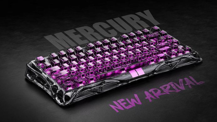 GravaStar Клавиатура механическая Mercury V75 Lite 75keys, Blackcore, USB-A, Transparent Black GSV75LITE_XTAL_BLK фото