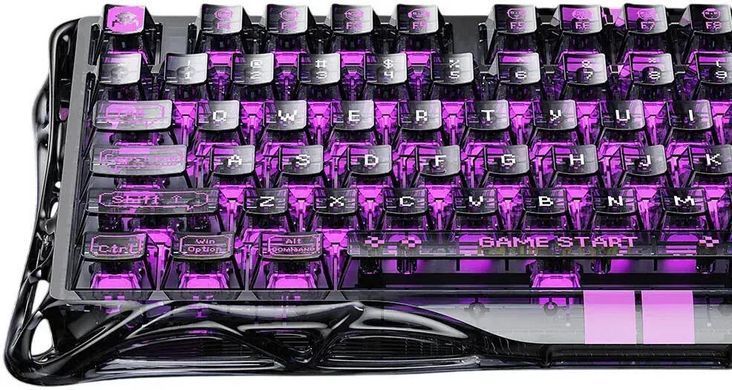 GravaStar Клавиатура механическая Mercury V75 Lite 75keys, Blackcore, USB-A, Transparent Black GSV75LITE_XTAL_BLK фото