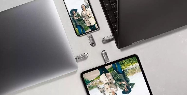 SanDisk Накопичувач 512GB USB 3.1 Type-A + Type-C Dual Drive Luxe Срібний SDDDC4-512G-G46 фото