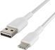 Belkin Кабель USB-A > USB-C заряджання/синхронізації 1м, 15Вт, Type-C, плетений, білий 3 - магазин Coolbaba Toys