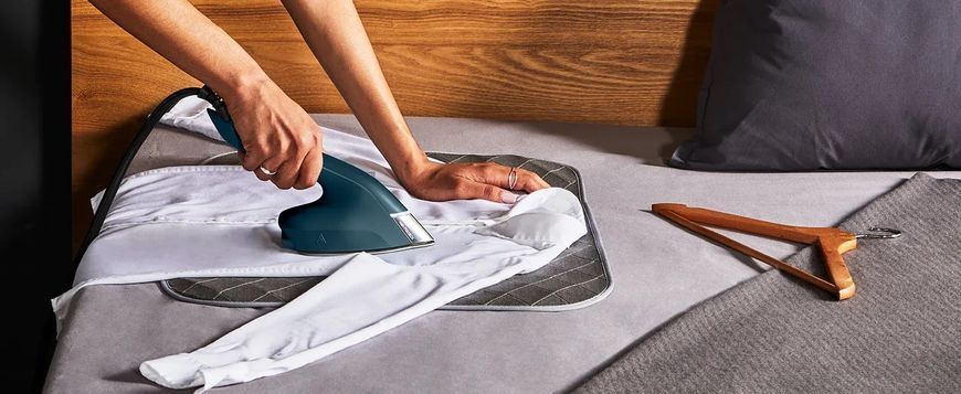 Tefal Відпарювач компактний Duo Power 2в1, 1700Вт, 400мл, паровий удар -180гр, постійна пара - 25гр, керам. підошва, синій JF4032E0 фото