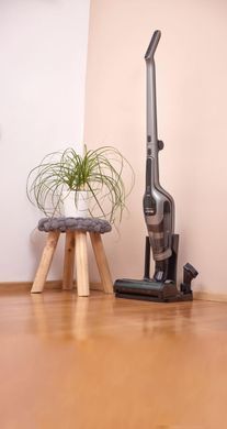 Gorenje Пылесос беспроводный, 165Вт, конт пыль -0.6л, автон. раб. до 60мин, HEPA, 2 в 1, подсветка, индикатор, щетка- электротурбо, серый SVC252110FSIIA фото