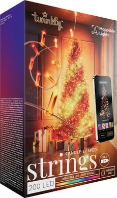 Twinkly Гірлянда Smart LED Twinkly Strings Candle RGB 200 IP20 12м USB-C кабель прозорий без БЖ TWKC200RGB-T фото
