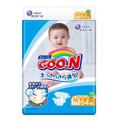 Підгузки GOO.N для дітей 6-11 кг (розмір M, на липучках, унісекс, 64 шт) - купити в інтернет-магазині Coolbaba Toys