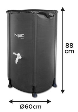 Контейнер для води Neo Tools, складаний, 250л, ПВХ, стійкість до УФ, 3/4", 60х88см 15-951 фото