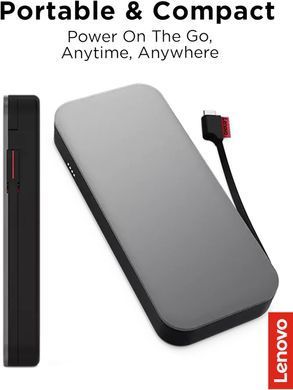 Lenovo Портативний зарядний пристрій Power Bank 20000 mAh, Go USB-C Laptop, Thunder Black 40ALLG2WWW фото