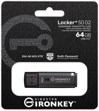Kingston Накопичувач Kingston 64GB USB 3.2 Type-A Gen1 IronKey Locker+ 50 G2 IKLP50G2/64GB фото