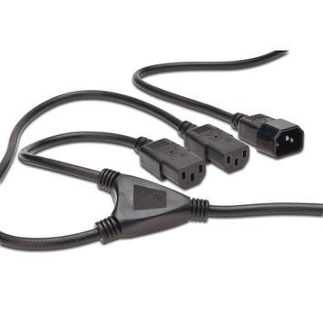 Digitus Кабель C14 > 2xC13 живлення, 1.7м, чорний AK-440400-017-S фото