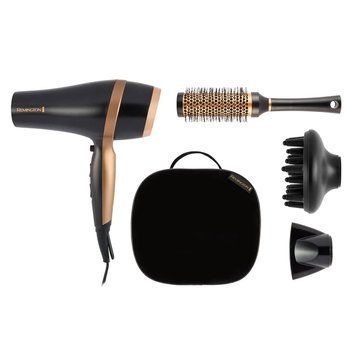 Remington Фен Salon Smooth, 2100Вт, 3 режими, дифузор,гребінець, кейс, іоніз-я, хол. обдув, , чорний D6960GP фото